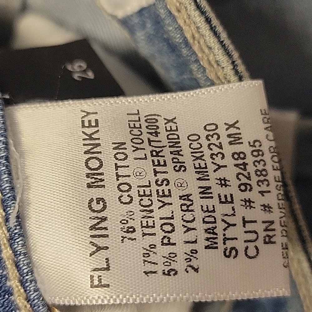 NWT!! Flying Monkey Y3230 Light Wash Super High Waisted Raw Hem Flare Denim Jean - Picture 13 of 13